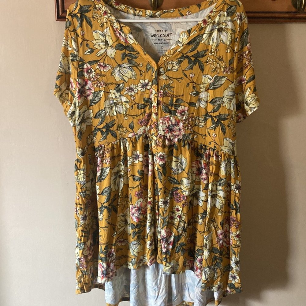 Torrid Harper Whimsical‎ Pug Blouse size 2